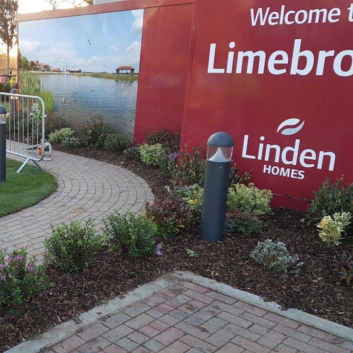 Sales suite for Linden Homes at Limebrook development, Maldon, Eastern Region, winter 2017.